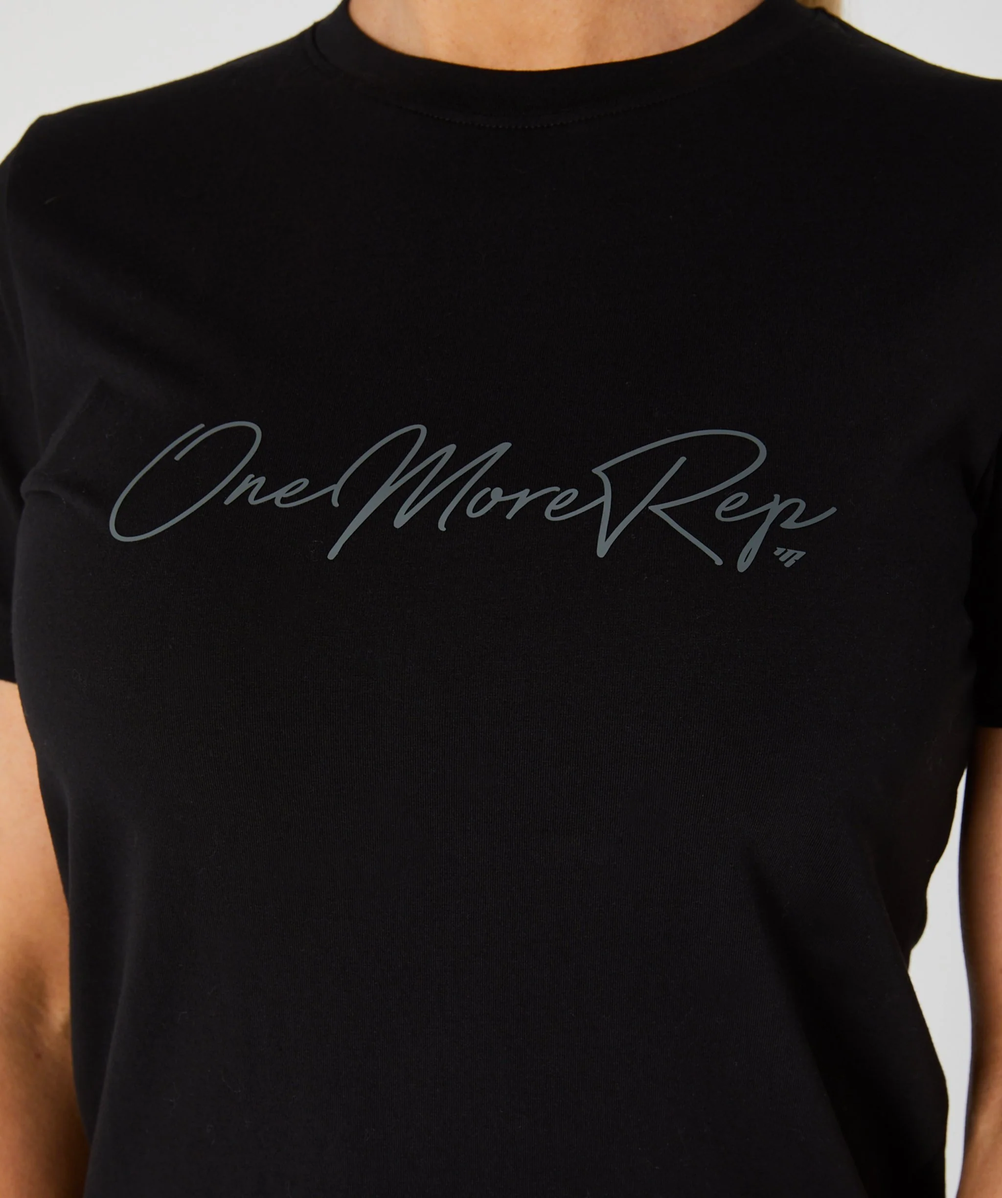 Core Crop Fitted Tee (Black) by OneMoreRep - Image 7