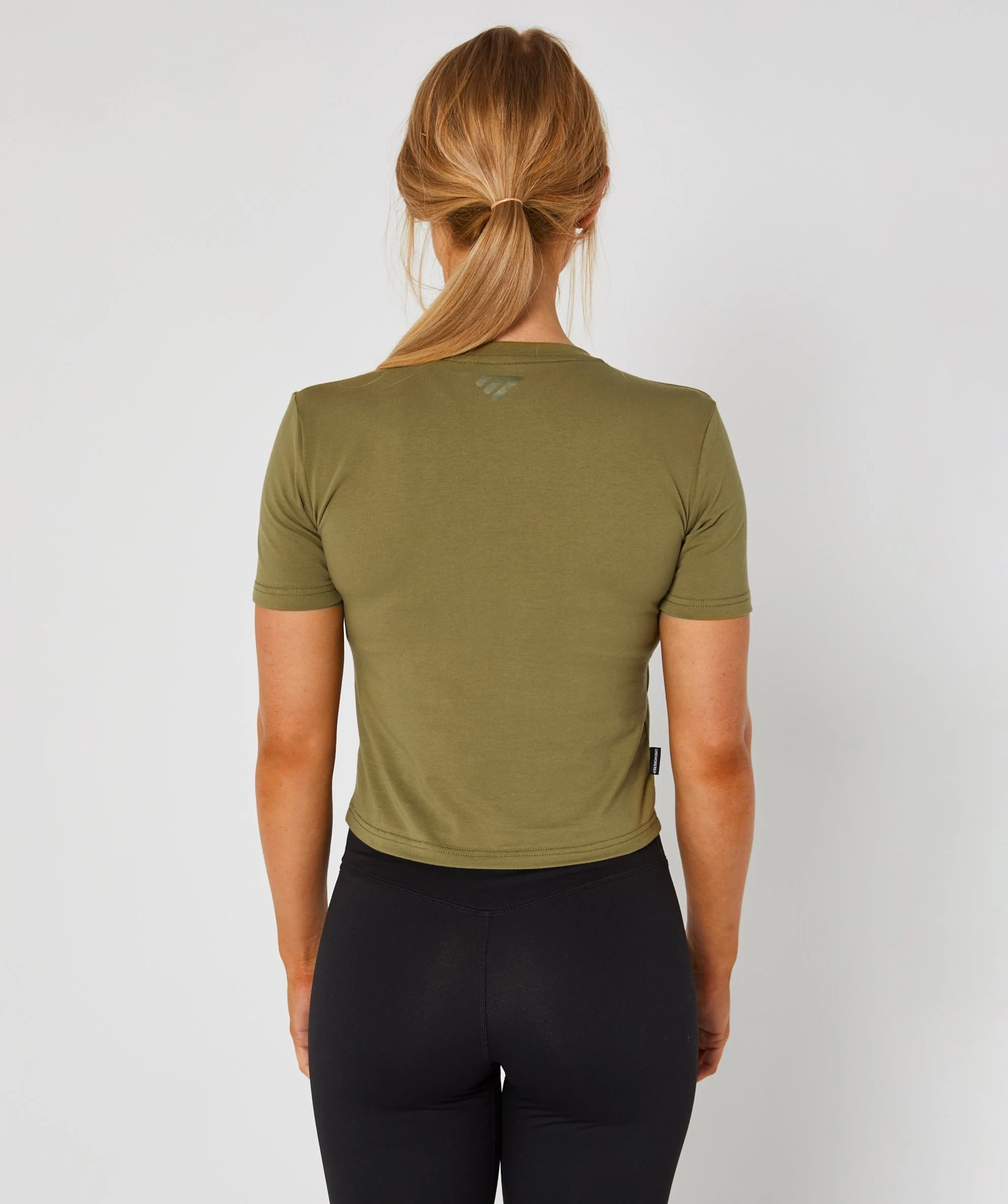 Core Crop Fitted Tee (Khaki) by OneMoreRep - Image 4