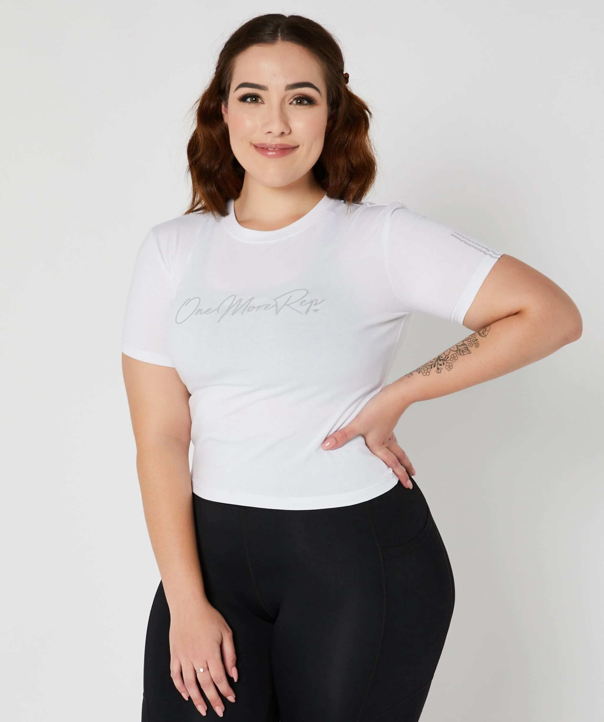 Core Crop Fitted Tee (White) by OneMoreRep - Image 14