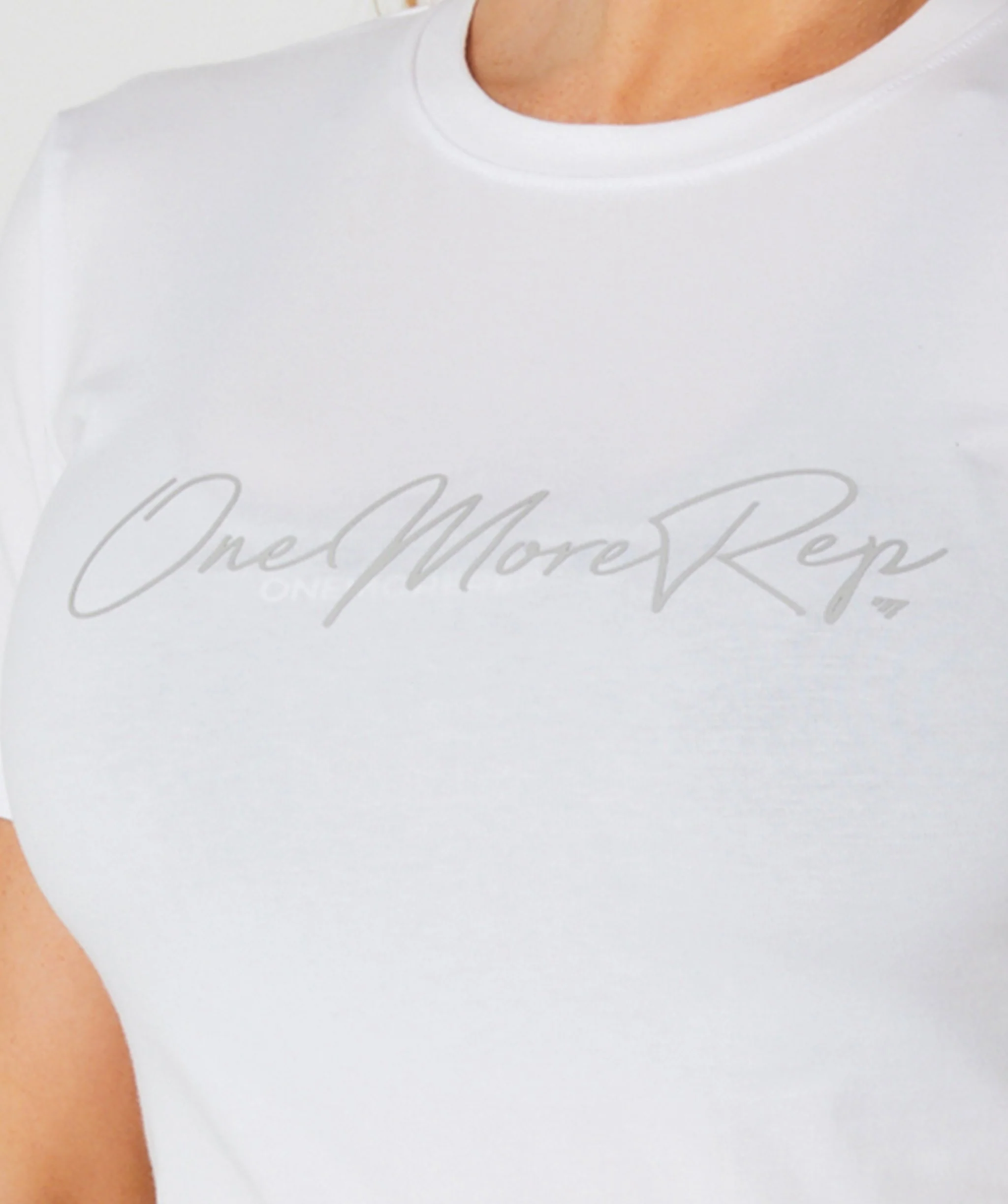 Core Crop Fitted Tee (White) by OneMoreRep - Image 9