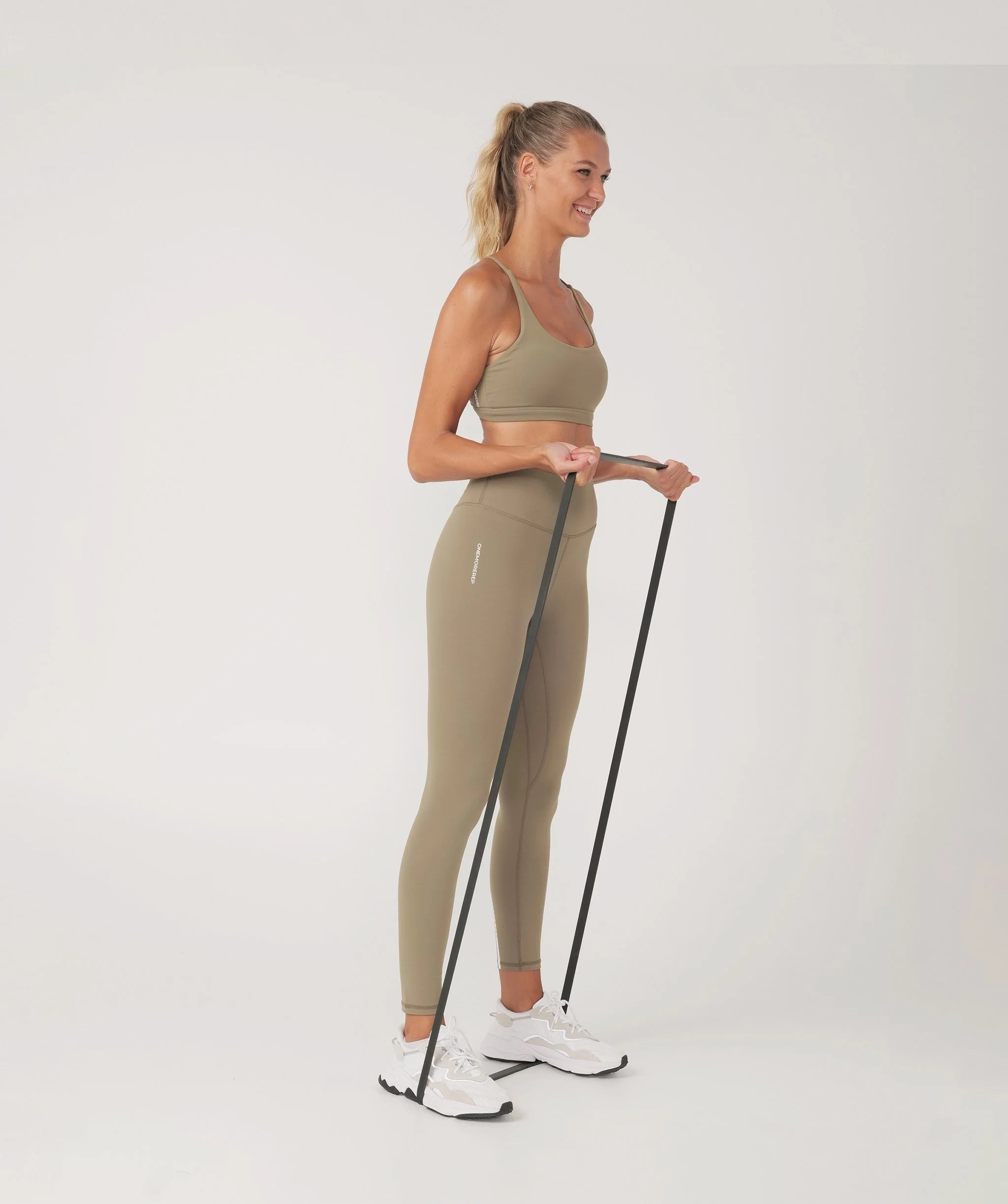 Core Strappy Sports Bra (Khaki) by OneMoreRep - Image 19