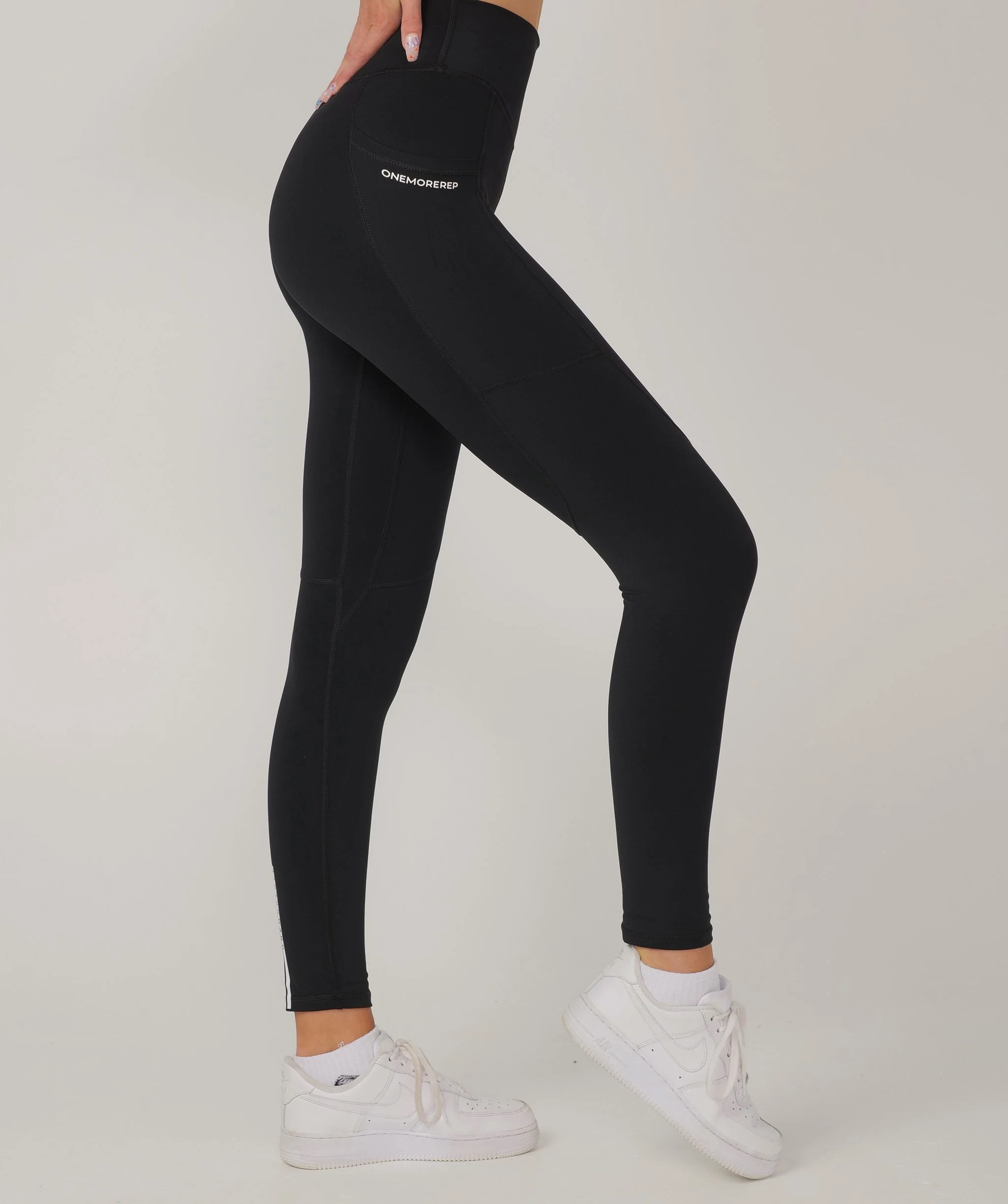 Hype Pocket Full Length Leggings (Black) by OneMoreRep - Image 4