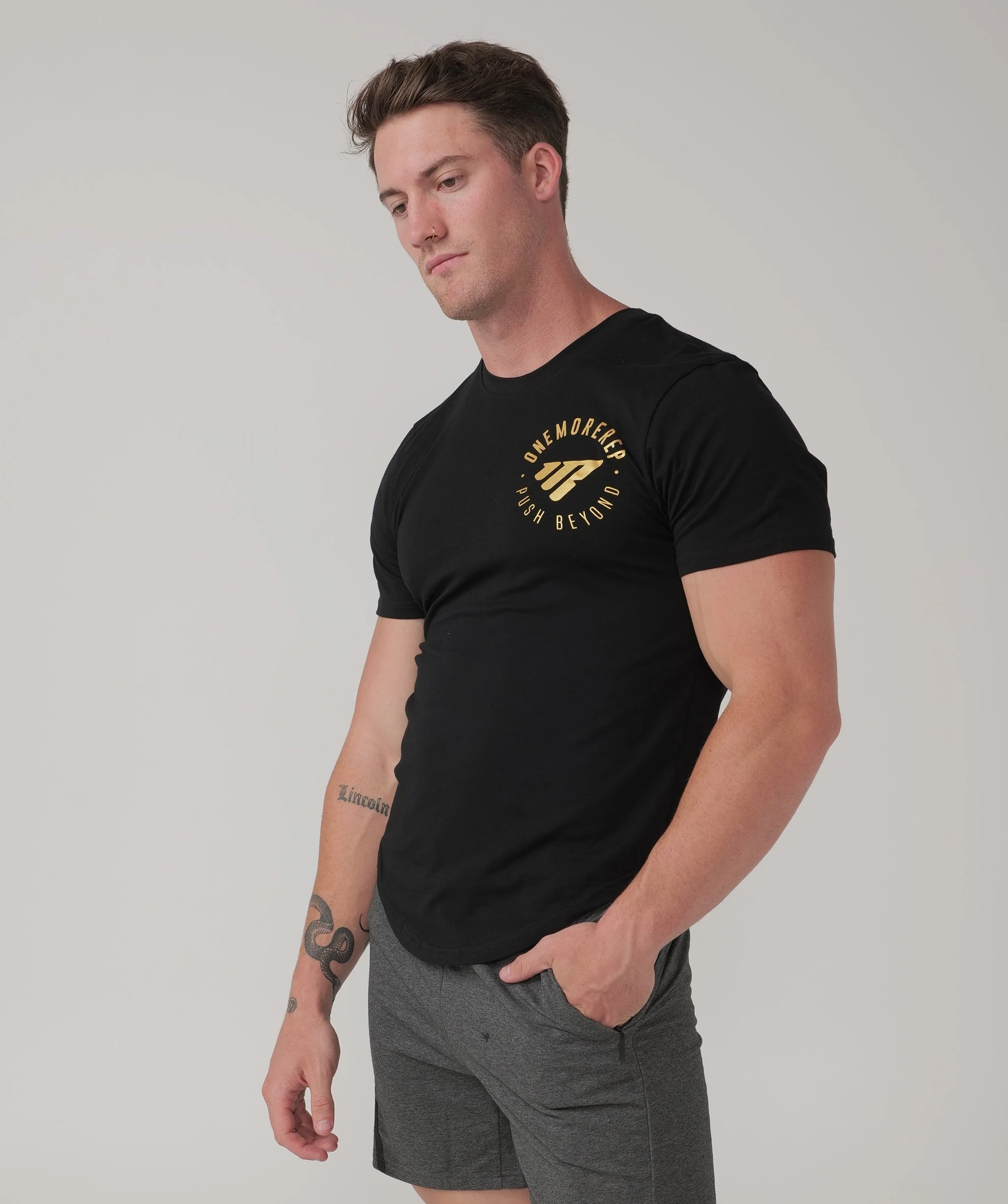 Iconic Max Tee (Black / Gold) by OneMoreRep - Image 4
