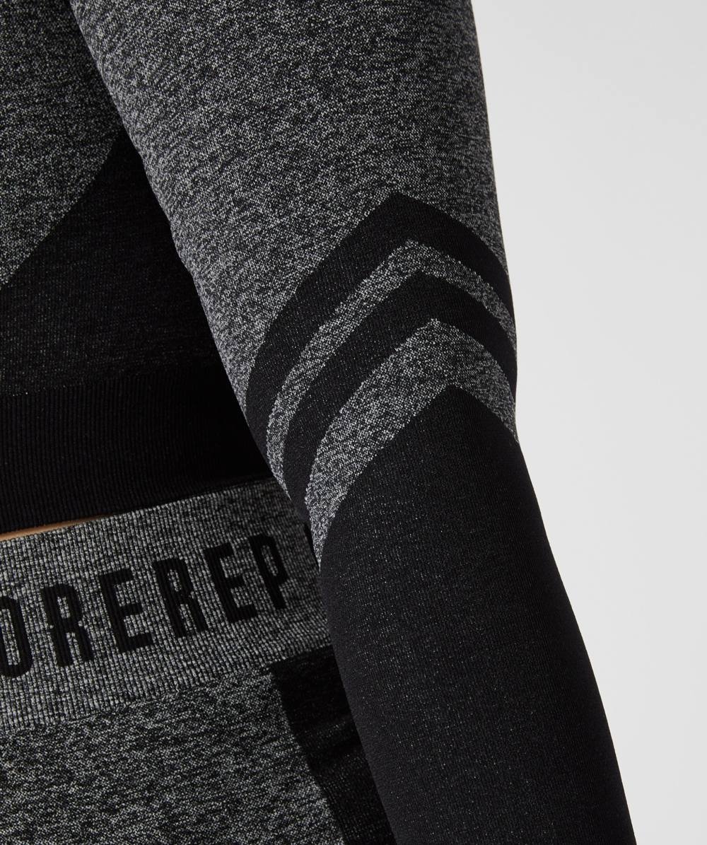 True Seamless Longsleeve Crop (Black) by OneMoreRep - Image 3