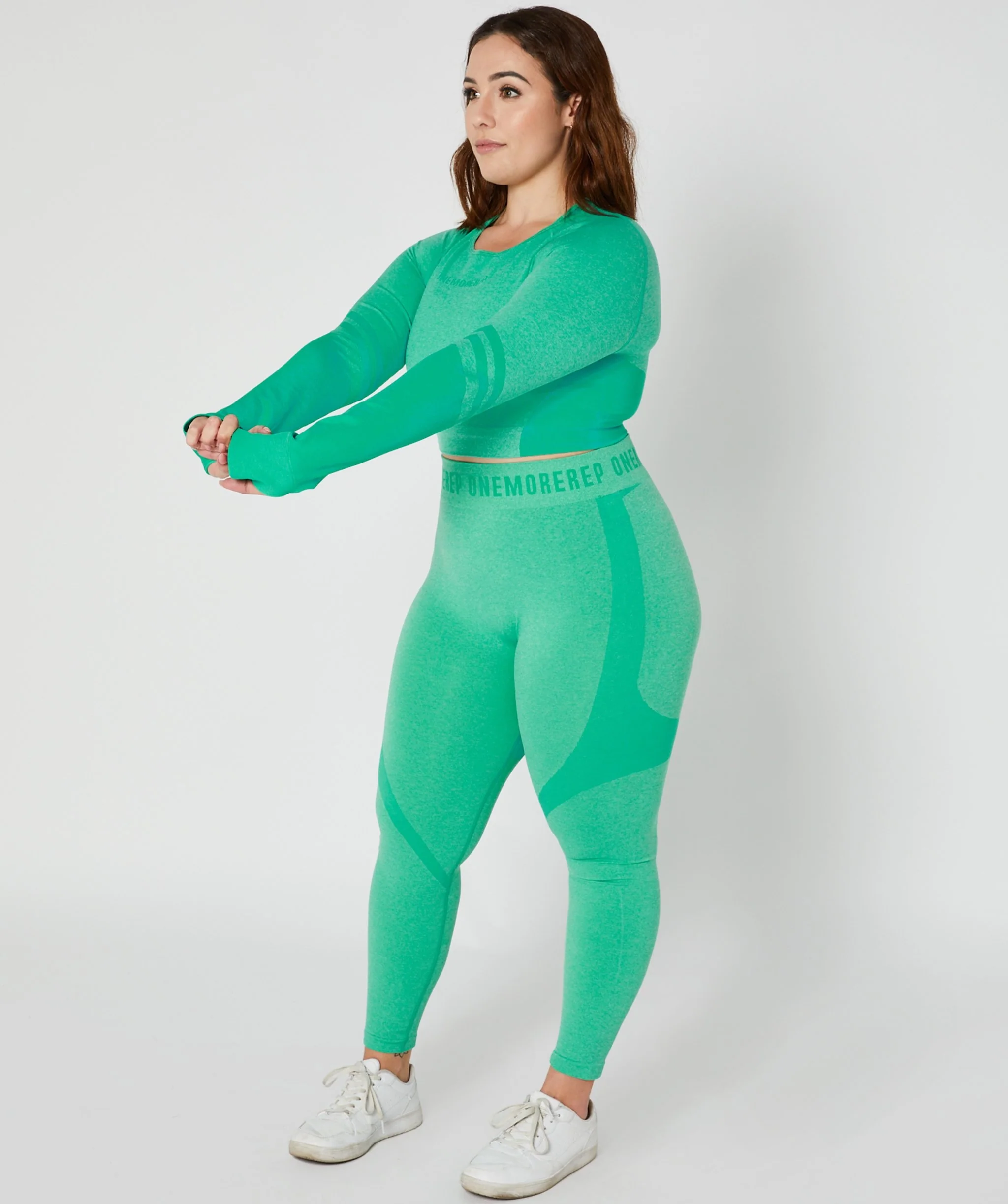 True Seamless Longsleeve Crop (Emerald) by OneMoreRep - Image 4
