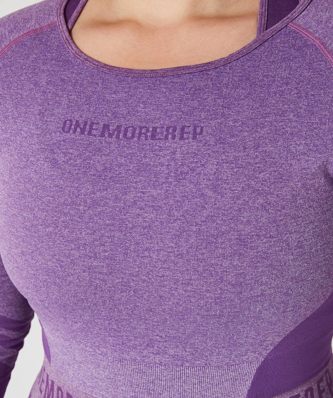 True Seamless Longsleeve Crop (Purple) by OneMoreRep - Image 3