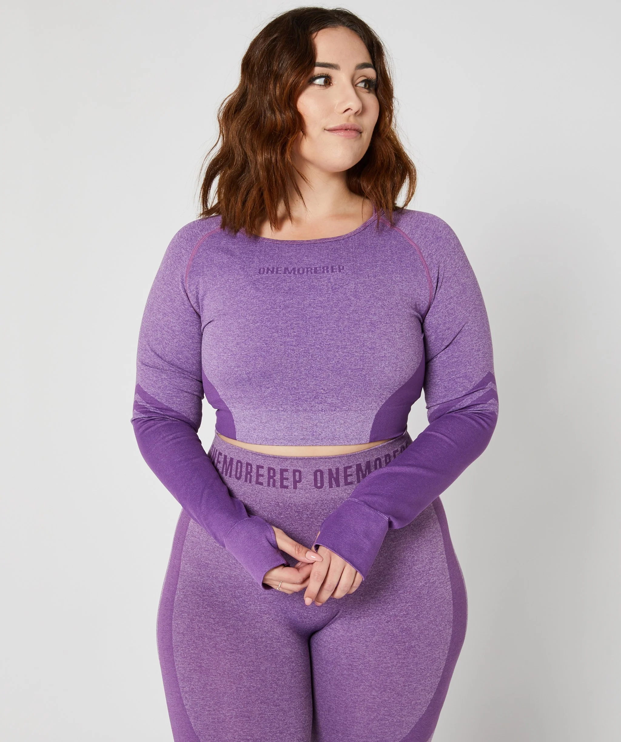 True Seamless Longsleeve Crop (Purple) by OneMoreRep - Image 6