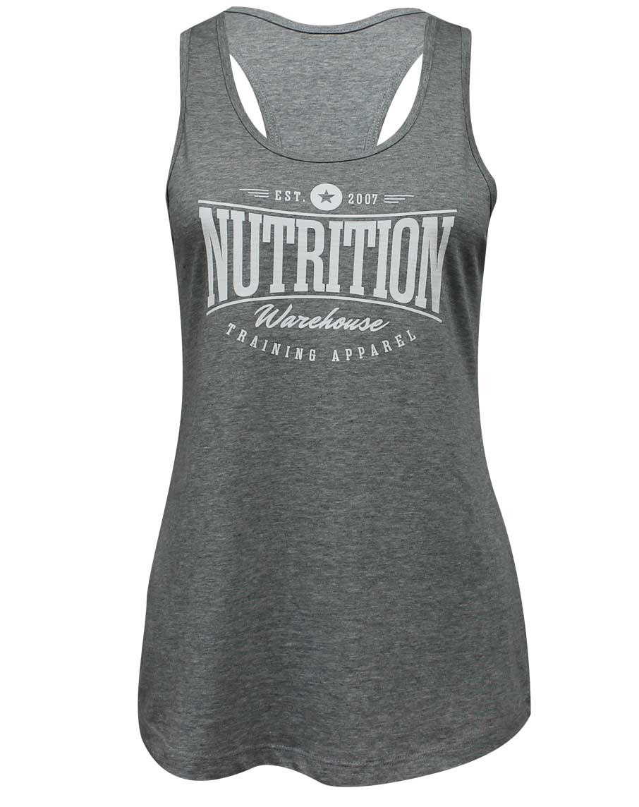 Womens Racer Back Singlet (Light Grey / White) by Nutrition Warehouse - Image 6